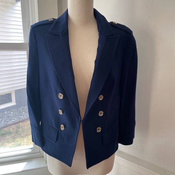 White House Black Market Jackets & Blazers - White House Black Market LS Noble Ponte Jacket, Navy Blue Size 10